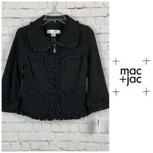 NWT Mac + Jac Wool Blend Ruffle Jacket